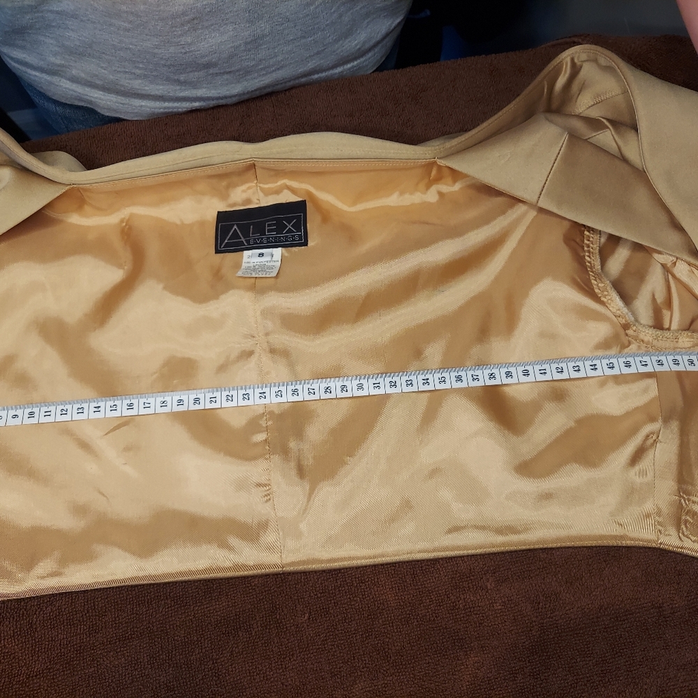 Alex Evenings Champagne/ Gold Satin Bolero Jacket - Picture 6 of 7
